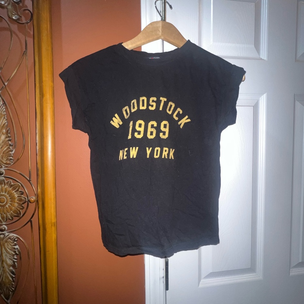 Black Woodstock 1969 New York T-Shirt-XS